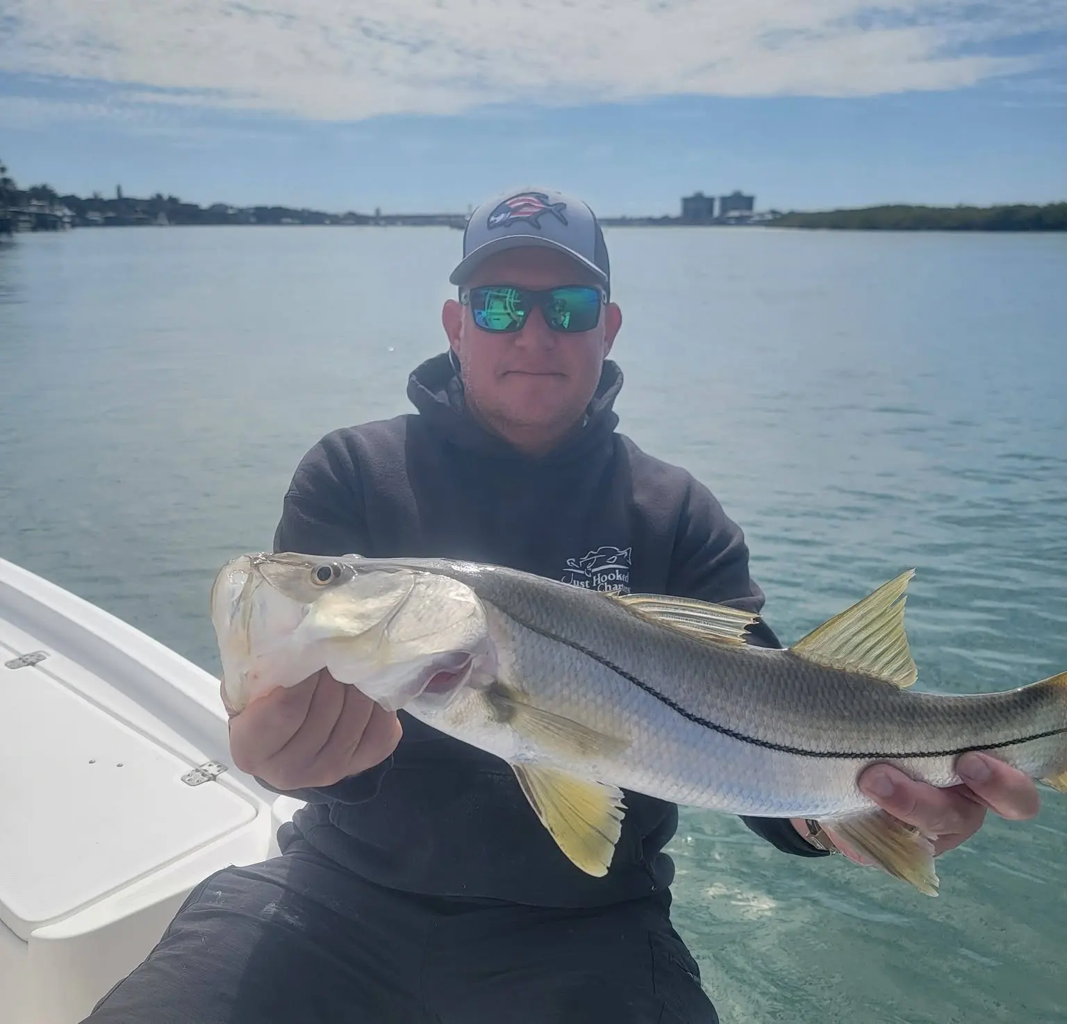 Angler with a snook near New Smyrna Beach